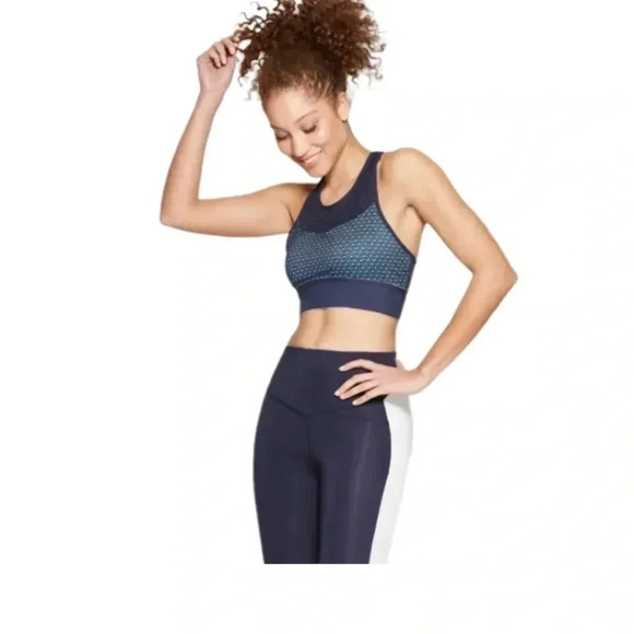Women’s C9 Champion High Neck Medium Support Razor Back Navy Sports Bra XXL - Picture 1 of 7